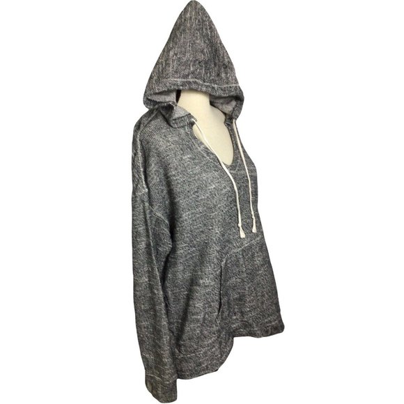 Max Studio Weekender Hoodie Top Sz L Oversized Long Blouse Casual Long-Sleeve - Picture 2 of 6
